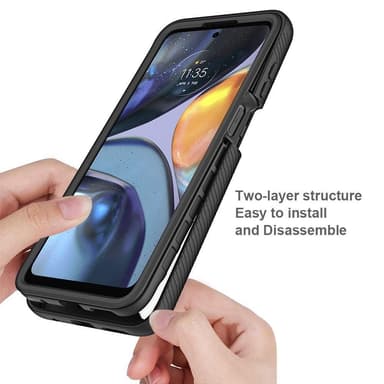 SKALO Motorola Moto G22 Stødsikker Clear Hybrid Cover - Sort