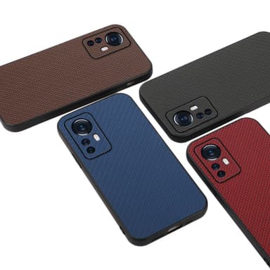SKALO Xiaomi 12 Pro Carbon Fiber TPU cover - Blå