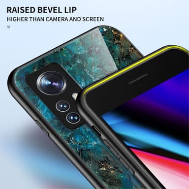 SKALO Xiaomi 12 Marmor hærdet glas TPU Cover - #1