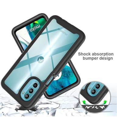 SKALO Motorola Moto G52 Stødsikker Clear Hybrid Cover - Sort
