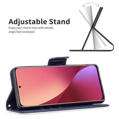SKALO Xiaomi 12 5G Flip Cover m. pung i PU-læder - Blå