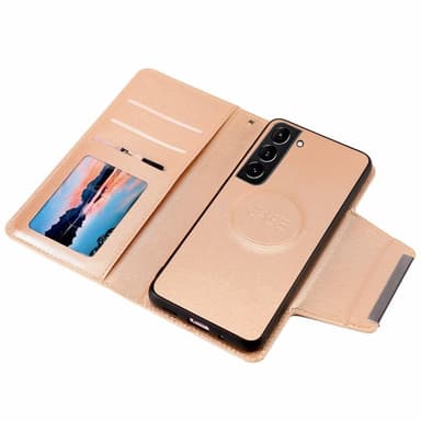 SKALO Samsung S21 FE DOLIZMA 2 i 1 magnetisk pungetui - Guld