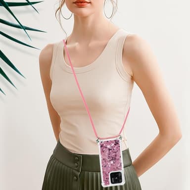 SKALO Xiaomi Redmi 10C Kvicksand Glitter Mobile Collar - Rosa guld