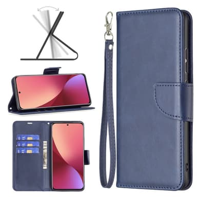 SKALO Xiaomi 12 5G Flip Cover m. pung i PU-læder - Blå