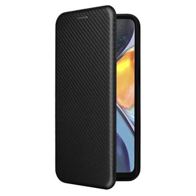 SKALO Motorola Moto G22 Carbon Fiber Pungetui - Sort