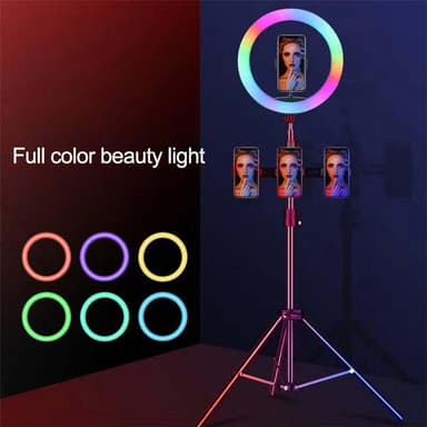 RGB LED Ring lys 30 cm i diameter med en mobil holder med stativ og står 5 trin 19 lysdæmpes tilstand selfie lampe lys ring lys