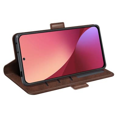 SKALO Xiaomi 12 Premium Wallet Flip Cover - Brun