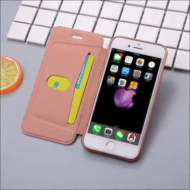 SKALO iPhone 7/8 Flip Cover TPU Ultratyndt - Guld