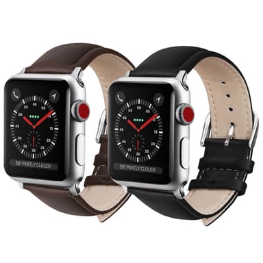 SKALO Læder Rem Apple Watch 38/40/41mm - Brun