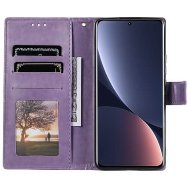 SKALO Xiaomi 12 Pro Mandala Flip Cover - Lilla