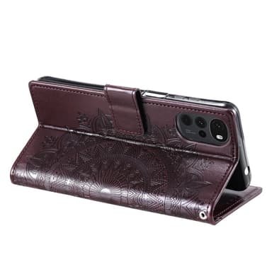 SKALO Motorola Moto G22 Mandala Flip Cover - Brun