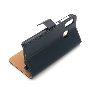 SKALO Samsung A40 Flip Cover m. Pung i Ægte Læder - Sort