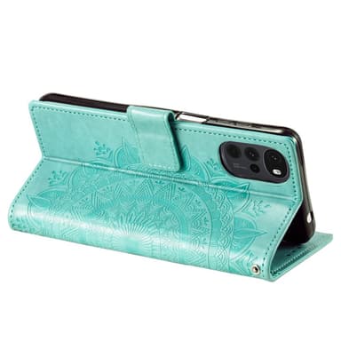 SKALO Motorola Moto G22 Mandala Flip Cover - Turkis