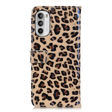 SKALO Motorola Moto G52 Leopardmønstret pungetui i PU-læder