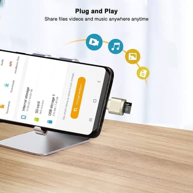 NÖRDIC USB-C 3.1 kortlæser med nøglering 5Gbps TF, MicroSD, Micro SDHC, Micro SDXC 2TB UHS-I