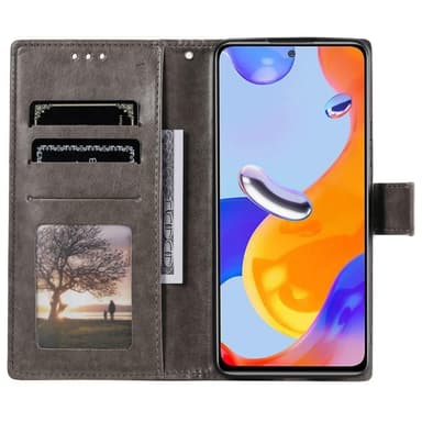 SKALO Xiaomi Redmi Note 11 Pro Mandala Flip Cover - Grå
