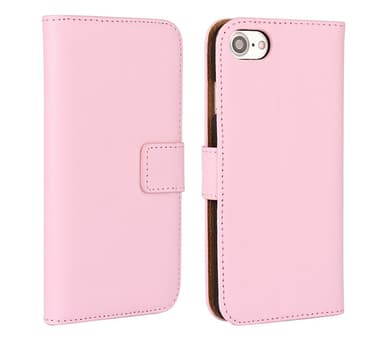 SKALO iPhone 7/8 Flip Cover m. Pung i Ægte Læder - Sort