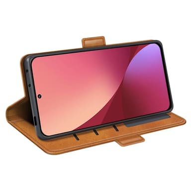 SKALO Xiaomi 12 Premium Wallet Flip Cover - Lys brun