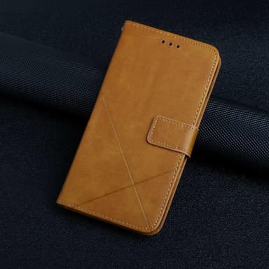 SKALO Samsung A13 4G PU læderpung med prægning - Lys brun