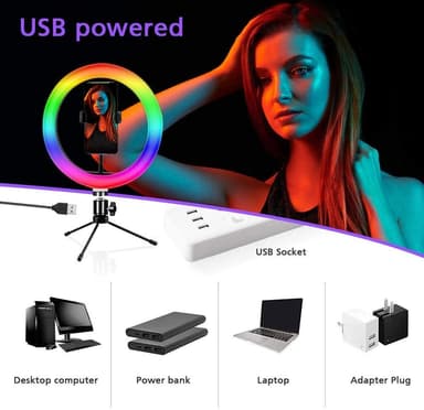 RGB LED Ring lys 30 cm i diameter med holdere stativ 5 trin 19 lysdæmpes tilstand selfie lampe lys ring lys