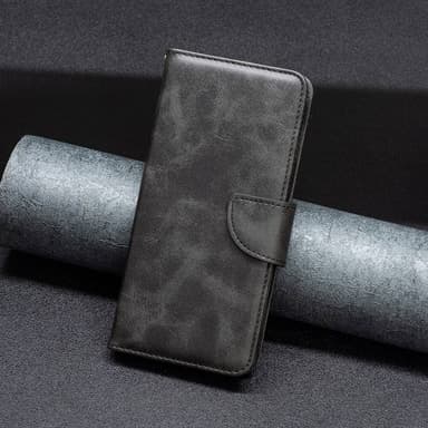 SKALO Xiaomi 12 Pro Flip Cover m. pung i PU-læder - Sort