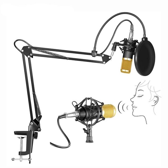 NÖRDIC BM800USB Mikrofon kits (BM-800) med den kondensatormikrofon, bord står popfilter shock mount lydkabel
