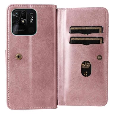 SKALO Xiaomi Redmi 10C 10-RUM Flip Cover - Rosa guld