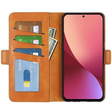 SKALO Xiaomi 12 Premium Wallet Flip Cover - Lys brun