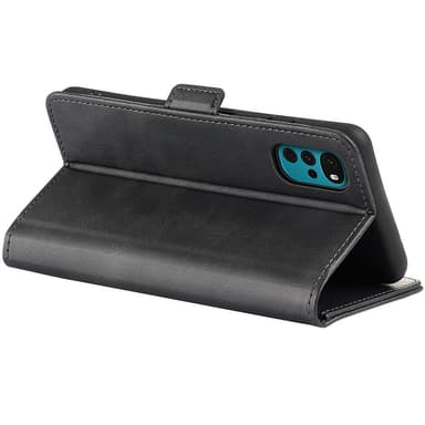 SKALO Motorola Moto G22 Premium Wallet Flip Cover - Sort