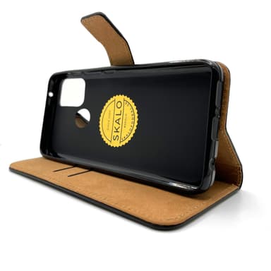 SKALO Moto G50 Flip Cover m. Pung i Ægte Læder - Hvid