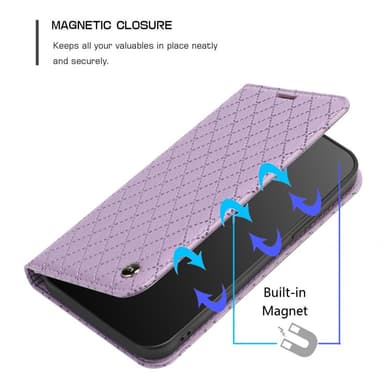 SKALO Xiaomi Redmi 10C Rhombus Litchi Flip Cover - Lilla