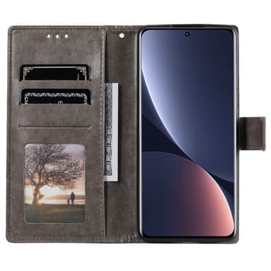 SKALO Xiaomi 12 Mandala Flip Cover - Grå