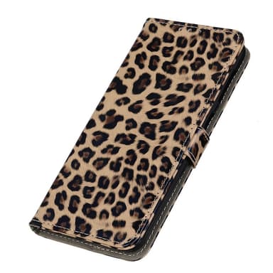 SKALO Motorola Moto G52 Leopardmønstret pungetui i PU-læder