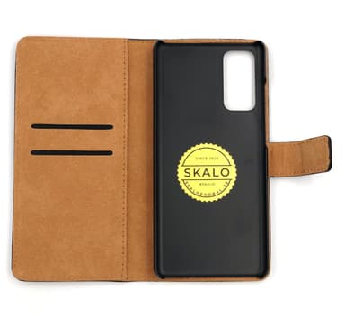 SKALO Samsung S20 FE Flip Cover m. Pung i Ægte Læder - Hvid