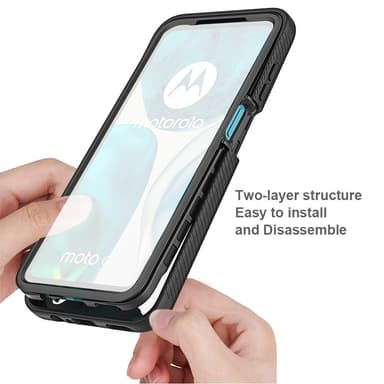 SKALO Motorola Moto G52 Stødsikker Clear Hybrid Cover - Sort