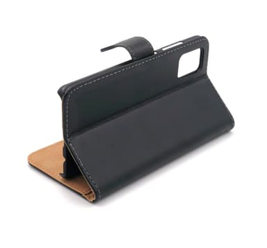 SKALO Samsung A51 Flip Cover m. Pung i Ægte Læder - Hvid
