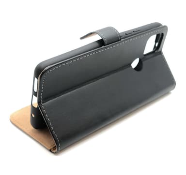 SKALO Moto G9 Power Flip Cover m. Pung i Ægte Læder - Brun