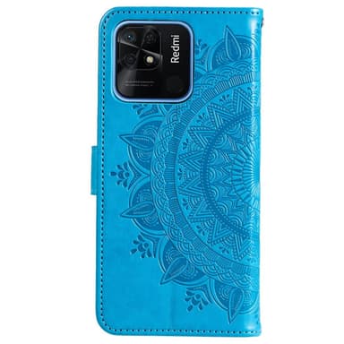 SKALO Xiaomi Redmi 10C Mandala Flip Cover - Blå