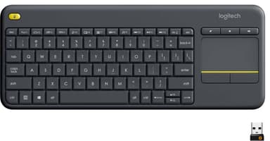 Logitech Wireless Touch tastatur K400 Plus (sort)