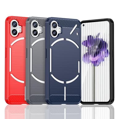 SKALO Nothing Phone (1) Armor Carbon Stødsikker TPU-cover - Rød
