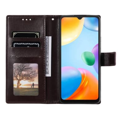 SKALO Xiaomi Redmi 10C Mandala Flip Cover - Mørkebrun