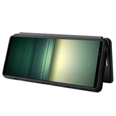 SKALO Sony Xperia 1 IV Carbon Fiber Pungetui - Sort