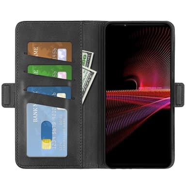 SKALO Sony Xperia 1 IV Premium Wallet Flip Cover - Sort