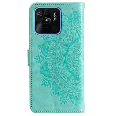 SKALO Xiaomi Redmi 10C Mandala Flip Cover - Turkis