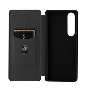 SKALO Sony Xperia 1 IV Carbon Fiber Pungetui - Sort