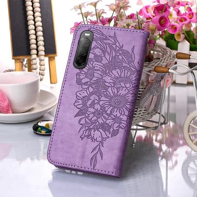SKALO Sony Xperia 10 IV Mandala Flip Cover - Lilla