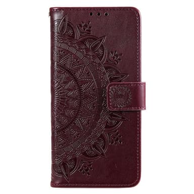 SKALO Xiaomi Redmi 10C Mandala Flip Cover - Mørkebrun