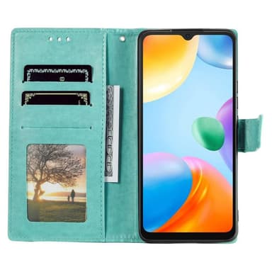 SKALO Xiaomi Redmi 10C Mandala Flip Cover - Turkis