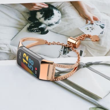 Urbånd Rødt guld Fitbit Versa 5