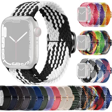 SKALO Flettet Rem Apple Watch 42/44/45/49 mm - Hvid-Sort